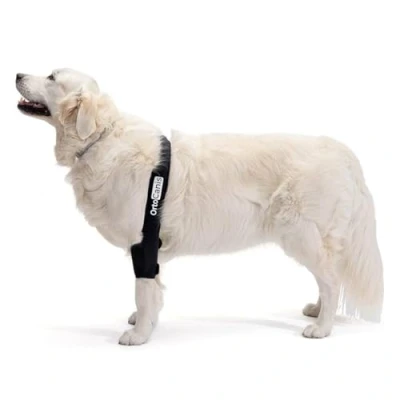 Immagine di Ortocanis Tutore per il Gomito del Cane con Artrosi, Lesione ai Legamenti, Ulcere, Piaghe o Calli, Instabilità della Zampa, Taglia L, Zampa Destra