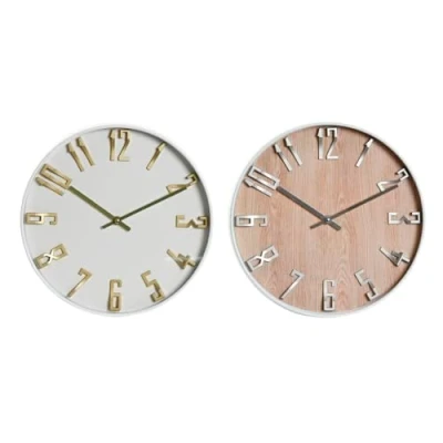 Immagine di Home ESPRIT Orologio da parete bianco oro argento PVC 30 x 4 cm (2 pezzi)