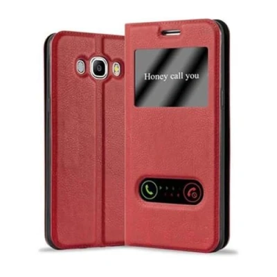 Immagine di Cadorabo Custodia Libro per Samsung Galaxy J5 2016 in ROSSO ZAFFERANO con Funzione Stand e Chiusura Magnetica Portafoglio Cover Case Wallet Book Etui Protezione