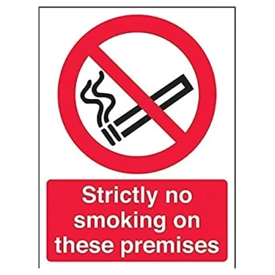 Immagine di vsafety 57031 AN R &quot;Strictly cartello divieto&quot; Vietato fumare in questi locali, Plastica rigida, verticale, 150 mm x 200 mm, colore: nero/rosso