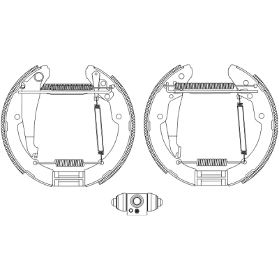 Immagine di TEXTAR Shoe Kit Pro 84052402 freno, Freno a tamburo con cilindretto regolatore/attuatore SKODA: Octavia 1 Combi