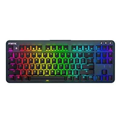 Immagine di Fnatic miniSTREAK SPEED Tastiera da gioco meccanica RGB retroilluminata a LED Switch Silver Versione piccola, compatta e portatile Tenkeyless Pro eSports (Versione US)