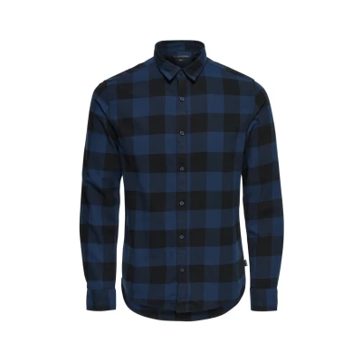 Immagine di ONLY &amp; SONS Onsgudmund LS Checked Shirt Noos Camicia, Multicolore (Dress Blues), Medium Uomo
