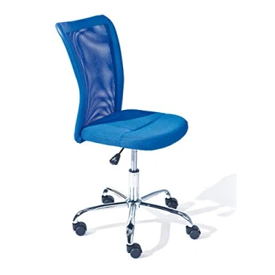 Immagine di Inter Link Sedia da ufficio per bambini ergonomica Girevole Altezza regolabile Base in metallo cromato Rivestimento tessuto Mesh traspirante a 360 Blu Bonnie