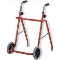 Immagine di Deambulatore Rollator Pieghevole 2 Ruote, Altezza Regolabile, Rosso