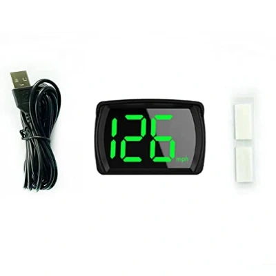 Immagine di KKnoon Display Testa Alta per auto KM/H MPH GPS, HUD Tachimetro digitale con grande schermo LED Adattatore di ricarica camion SUV moto