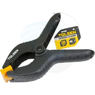 Immagine di Tolsen Morsetti a molla in plastica resistente, clip presa rapida, nero