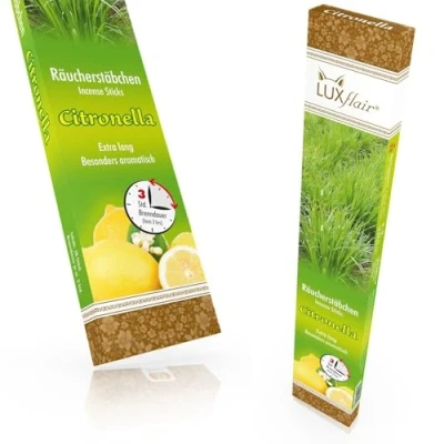 Immagine di Enorme giardino incenso bastoni citronella, 3h tempo di combustione per pezzo, 20 pezzi stock pack, extra lungo &amp; aromatico, alternativa alla citronella torcia o olio lampada