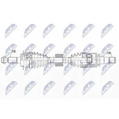 Immagine di NTY NPW SU 037 Albero motore / Semiasse Assale anteriore Sx 651 73