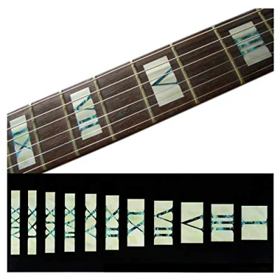 Immagine di Inlay Sticker Pennarello per tastiera e tasti chitarre basso, Roman Numeral Blocks, colore: Bianco perla