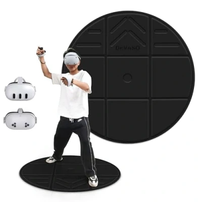 Immagine di DEVASO tappetino pieghevole VR rotondo anti fatica, antiscivolo e comodo, accessorio di gioco alta qualità per PSVR2, Oculus/Meta Quest 2/Pro