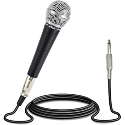 Immagine di Pyle Microfono Professionale, Dinamico a Bobina Mobile Cardioide Unidirezionale, Karaoke con Cavo Audio XLR da 457 cm Connessione 0,635 cm, per Cantare