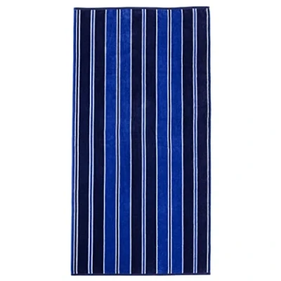 Immagine di Superior Set di Asciugamani da Spiaggia Jacquard Lusso, sovradimensionati, a Righe, Acqua