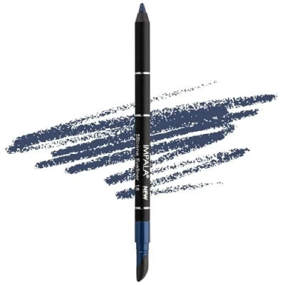Immagine di Impala Matita Occhi Waterproof con Gomma in Silicone 18 Blu Scuro Texture Cremosa Facile da Applicare Colore Intenso, Durevole e Resistente all&#039;Acqua