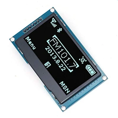 Immagine di DollaTek 2.42 Pollici Modulo di visualizzazione OLED 128X64 Interfaccia periferica seriale IIC per Uno R3 Carattere Blu