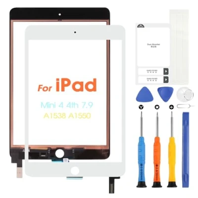 Immagine di ARSSLY Touch Schermo per iPad Mini 4 7.9 2015 Digitizer Touchscreen A1538 A1550 Sostituzione Pannello Vetro con Strumenti(Non LCD (bianca)
