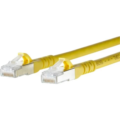 Immagine di Metz Connect 1308453077 E RJ45 cavo di rete, patch CAT 6A S/FTP 3.00 m Giallo con protezione 1 pz.