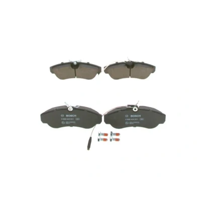 Immagine di BOSCH 0 986 424 031 Kit pastiglie freno Low Metallic con sensore usura integrato lamierino anticigolío, bulloni/viti accessori