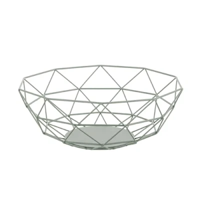 Immagine di Baroni Home Portafrutta in Metallo, Cesto Porta Frutta Design Moderno per Tavola e Cucina, Linea Salvia, 28x28x10 cm
