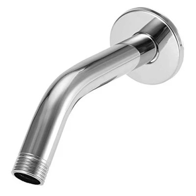 Immagine di Braccio Doccia 17cm, G 1/2&quot; Soffione a Parete in Acciaio Inox Parte Superiore Tonda per