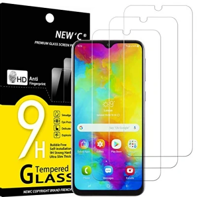 Immagine di NEW&#039;C 3 Pezzi, Vetro Temperato per Samsung Galaxy M20, Pellicola Prottetiva Anti Graffio, Impronte, Senza Bolle, Durezza 9H, 0,33mm Ultra Trasparente, Resistente