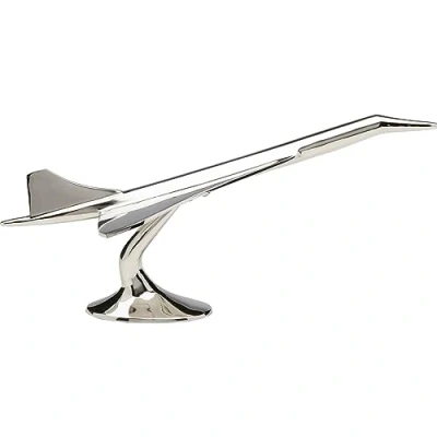Immagine di Kare Oggetto decorativo Concorde, argento, accessorio per la casa, aereo, alluminio nichelato, 28 x 60 26 cm (altezza larghezza profondità)