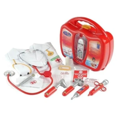 Immagine di Theo Klein 4353 Valigetta da Dottore, Include Costume stetoscopio e Cellulare a Batteria con Effetti sonori, 28 cm x 24,5 8,5 cm, Giocattolo per Bambini dai 5 Anni in su
