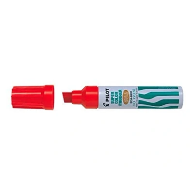 Immagine di PILOT Set di 5 pennarelli permanenti SCA 6600 corpo in metallo Pte smussato extra large rosso