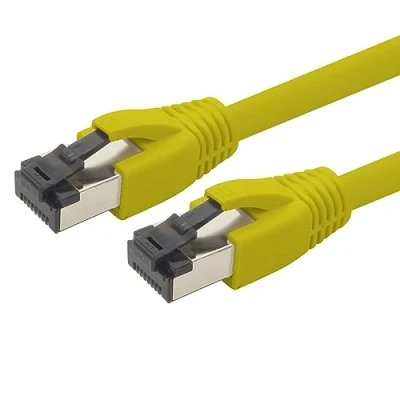 Immagine di 1aTTack.de cavo di rete Cat 8, 5 m, CAT8, giallo 1 pezzo Cat.8 Lan 2000 Mhz 40 Gbit s 40GBase T Poe+ patch Ethernet LSZH x