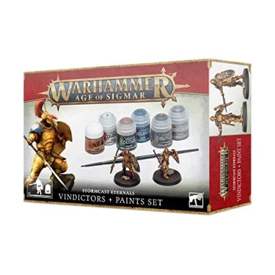 Immagine di GAMES WORKSHOP 60 10 WARHAMMER AGE OF SIGMAR STORMCAST ETERNALS VINDICTORS + PAINT SET