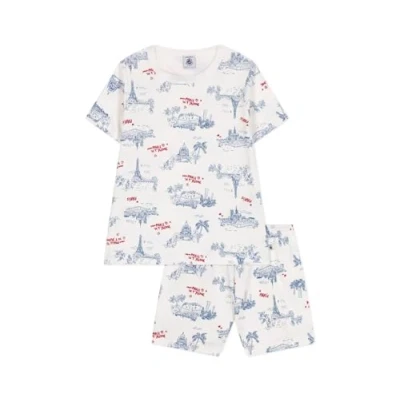 Immagine di Petit Bateau A0cul Pyjacourt, Bianco/Multicolore, 10 Anni Bambino