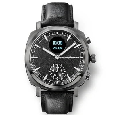 Immagine di pininfarina Senso Hybrid Smartwatch Orologio analogico con display digitale, rileva frequenza cardiaca, passi, calorie, sonno, fitness, bussola e tracciamento GPS collegato, colore: grigio ardesia