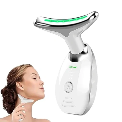 Immagine di Dispositivo di Bellezza Antirughe, Massaggiatore Viso Elettrico per e Collo con 3 Modalità, Rassodamento Sollevamento Della Pelle