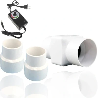 Immagine di 40mm Ventola Aspirazione Regolabile 36m3/h Estrattore aria in linea con Controllore di Velocità Variabile, 6W Basso Consumo, Aspiratore per Fognatura, Garage, Serra, Pet,
