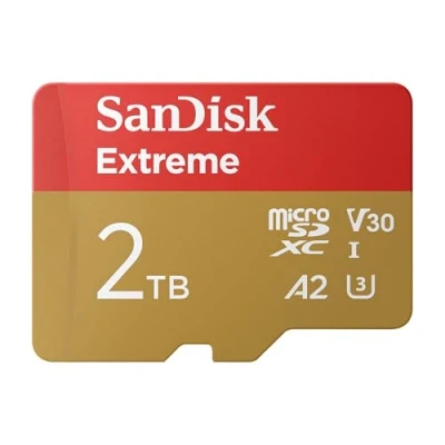 Immagine di SanDisk 2TB Extreme scheda microSDXC + adattatore SD (Per Action Cams, Droni, Smartphones, Velocità fino a 240 MB/s, 4K UHD) RescuePRO Deluxe, UHS I, U3, V30