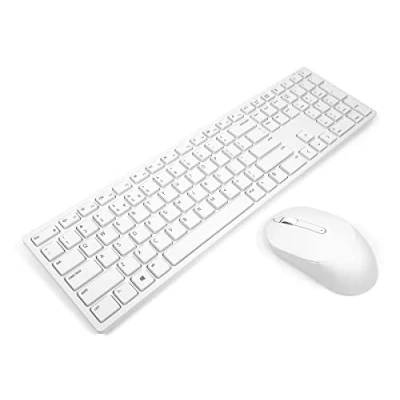 Immagine di Dell KM5221W Set tastiera e mouse wireless Pro, UK (QWERTY), 2,4 GHz, crittografia AES a 128 bit, 4000 dpi, bianco