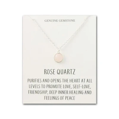 Immagine di Philip Jones Collana in quarzo rosa con carta di citazione