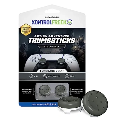 Immagine di KontrolFreek CQC Classic per controller Playstation 4 (PS4) e 5 (PS5), levette ad alte prestazioni, 2 concave, grigio/bianco