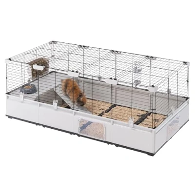 Immagine di Ferplast Gabbia per Conigli, MODULAR 3 Porcellini d&#039;India, Modulabile, Espandibile, Grande con Accessori inclusi, Facile Pulizia, 144 x 72 h 56 cm
