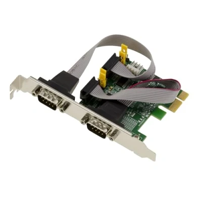 Immagine di KALEA INFORMATIQUE Scheda controller PCIe seriale RS232 a 2 porte con chipset POS Power on Serial 5V o 12V ASIX 99100, staffe basso e alto profilo