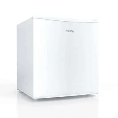 Immagine di H.Koenig Mini Frigorifero FGX480 Bianco, 45L compatto, silenzioso, porta reversibile, termostato regolabile, scomparto per cubetti di ghiaccio da 4L, piedini regolabili, 39 dB