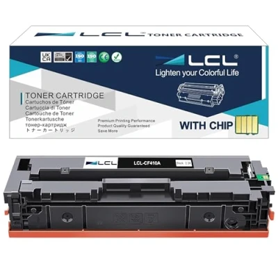 Immagine di LCL Compatibile 410A CF410A (1 Pack Nero) Cartucce di Toner per HP Color LaserJet Pro MFP M477fnw M477fdn M477fdnwMFP M452dn M452dw M452nw M377dw