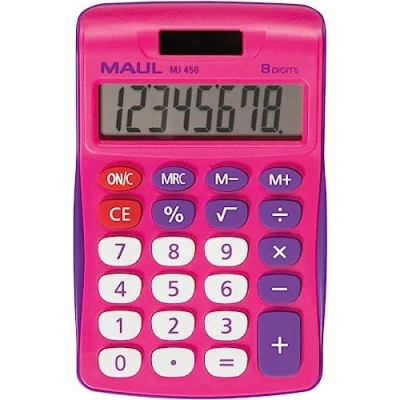 Immagine di Maul MJ 450 Calcolatrice da tavolo Rosa Display (cifre): 8 a batteria, energia solare (L x A) 113 mm 72