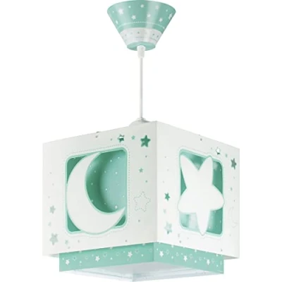 Immagine di Dalber Luna Lampada a sospensione con motivo stelle, Verde, led no incluida, plastica