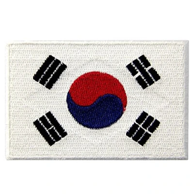 Immagine di Bandiera della Corea del Sud Coreano Emblema Nazionale Termoadesiva Cucibile Ricamata Toppa