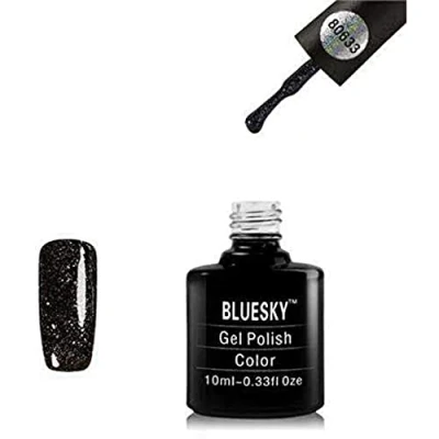 Immagine di Bluesky Smalto Per Unghie Gel, Starry Saphire, 80636, Viola, Luccichio (Per Lampade Uv E Led) 10 Ml