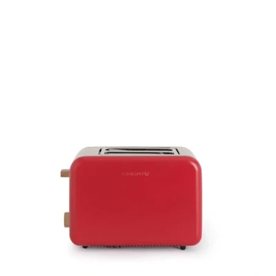 Immagine di CREATE/TOAST RETRO/Tostapane Rosso/ 6 Livelli Potenza, Vassoio Raccogli briciole, Termostato, Sbrinamento, Riscaldamento, 2 fessure fette larghe, 850 W