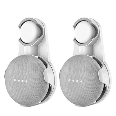 Immagine di Cozycase Supporto a muro compatibile con Home Mini &amp; Nest Assistenti vocali in Cucine, bagno e camera da letto (2 Pack, Bianca+Grigio)