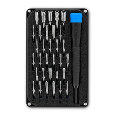 Immagine di iFixit Moray Precision Bit Set, set di punte e cacciavite precisione, con 32 (4 mm) per riparazioni smartphone, tablet, console, portatili