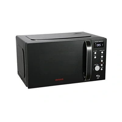 Immagine di Aiwa AMW 202DG/BK, forno a microonde digitale con griglia, 20 l, 700 W, blocco sicurezza, piatto 25,5 cm, griglia in acciaio inox, Express Cooking 8 modalità, timer. Colore: nero
